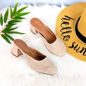 Nanette Lepore Peggy Suede Block Heel Mule Blush 6